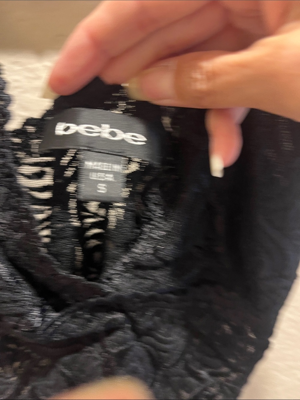 bebe Black Floral Lace Plunge Cami - Picture 2 of 2